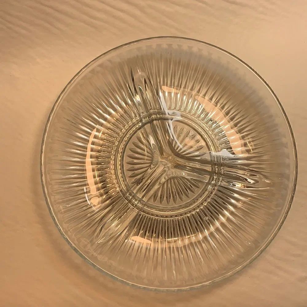 Vintage Pressed Fluted Glass Relish/Trinket Dish